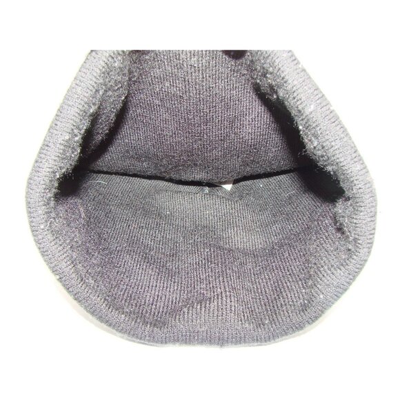 Carhartt Black White Knit Beanie Hat Striped Pom Pom Cuffed Logo One Size Unisex - Picture 8 of 10